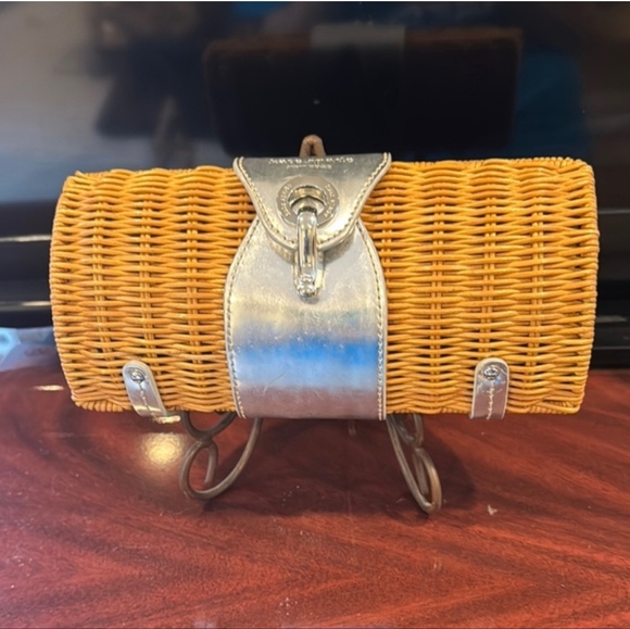 Kate Spade Gold and Silver Woven Clutch